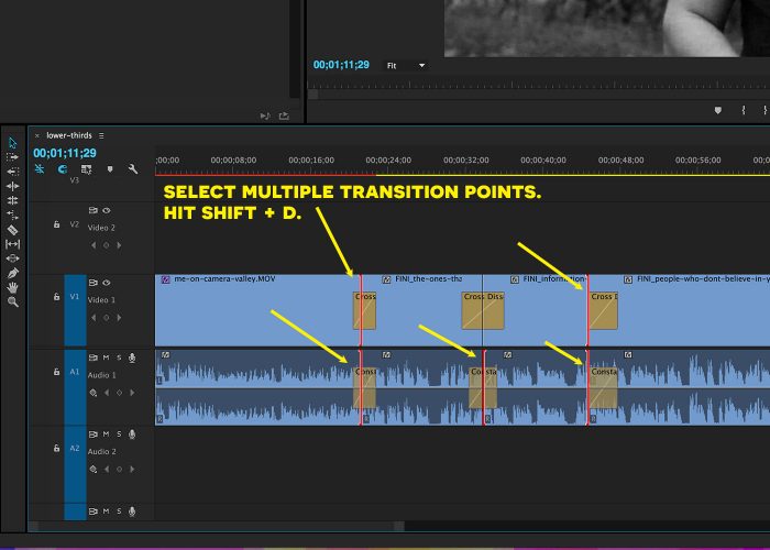 how to add transitions in premiere pro