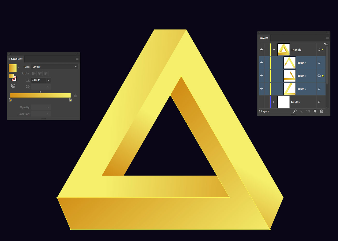 Create The Penrose Impossible Triangle In Adobe Illustrator Cc