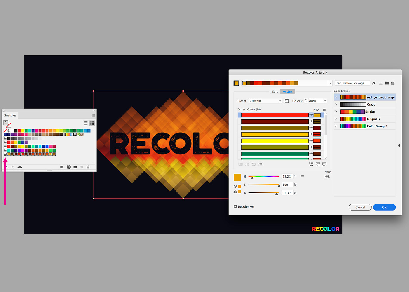 How To Use Recolor Artwork In Adobe Illustrator Tutvid How To Use Recolor Artwork In Adobe Illustrator Tutvid