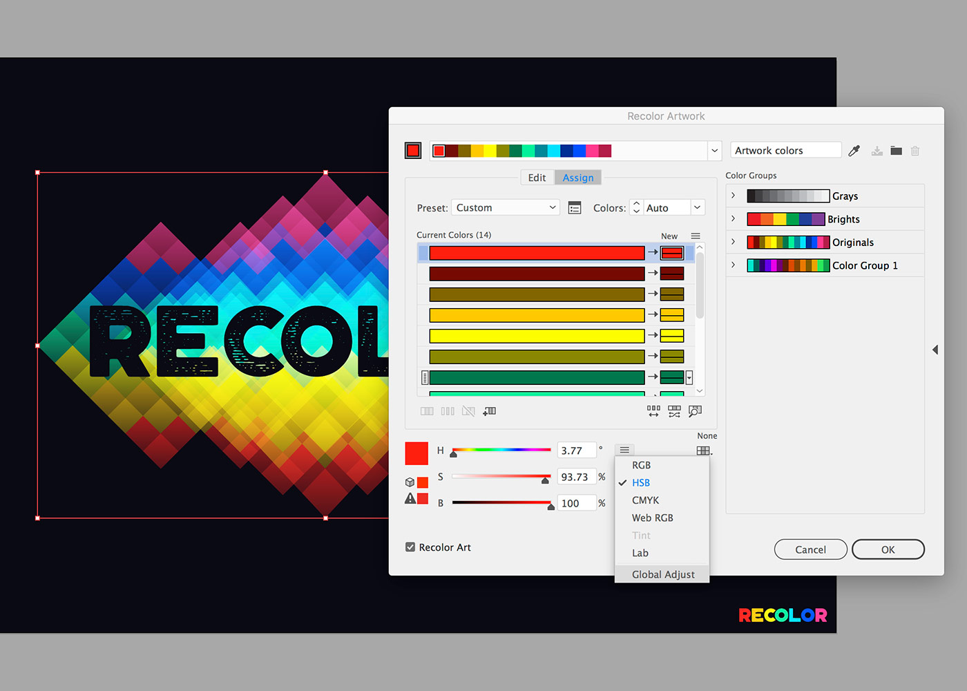 How To Use Recolor Artwork In Adobe Illustrator Tutvid How To Use Recolor Artwork In Adobe Illustrator Tutvid