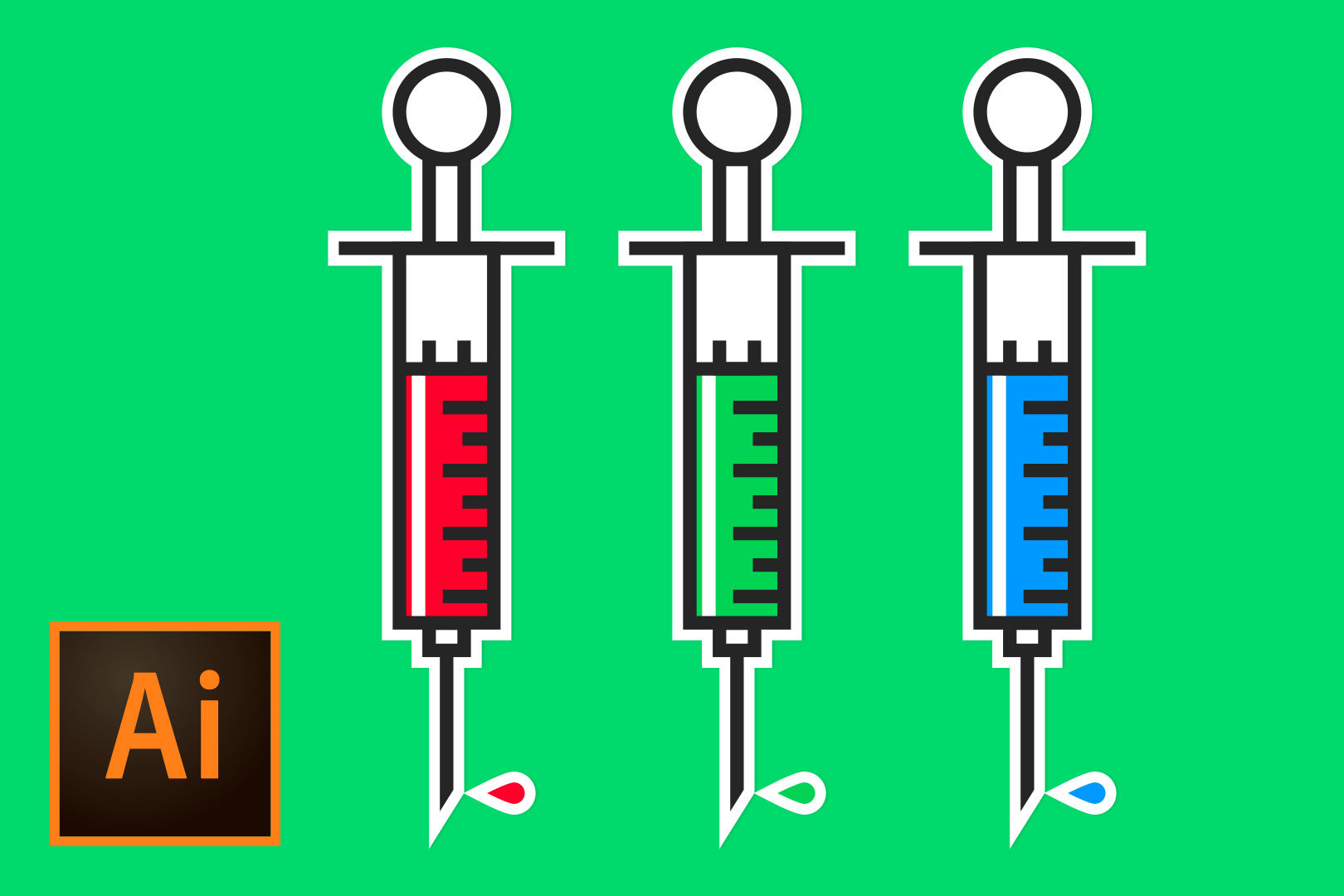 Draw a Syringe Emoji Illustration Tutorial
