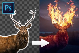 Flaming Elk Photo Manipulation in Photoshop